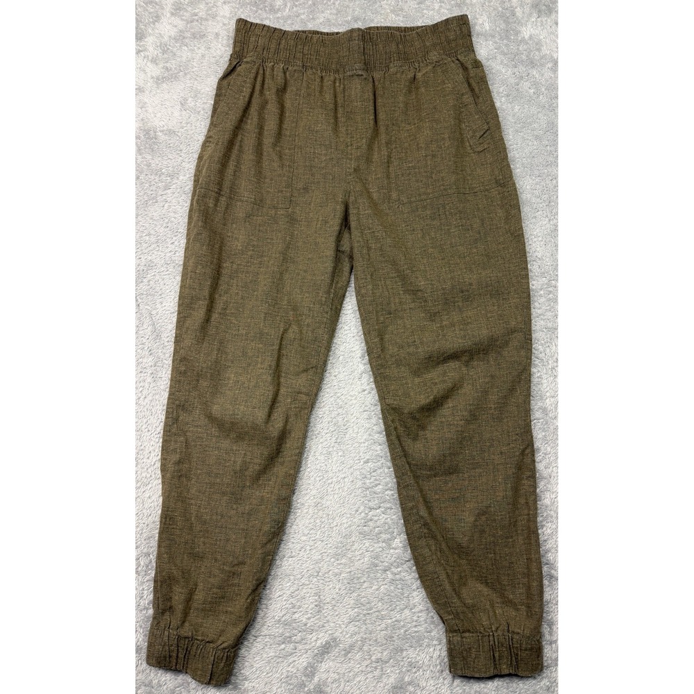 prAna Pants Womens Small Olive Mantra Jogger Hemp Blend Stretch Hiking 1969491